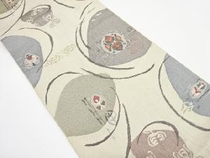 アンティーク　抽象花模様織り出し袋帯（材料）